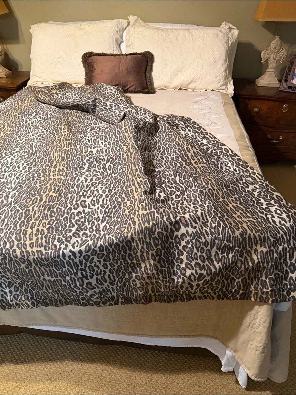 Kimlor Mills Brown and Black Leopard Print Shower Curtain